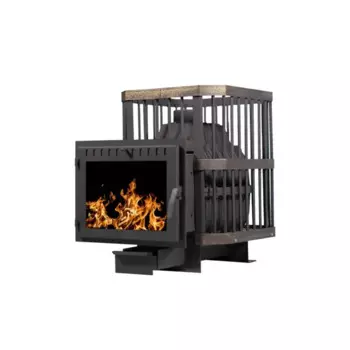 Печь банная дровяная Сибирь-24 с панорамной дверцей