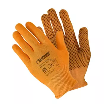 Перчатки ПВХ с микроточками Fiberon размер 9/L цвет оранжевый