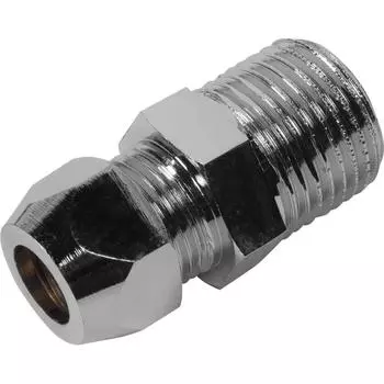 Переходник для гибкой подводки, 10х1/2" мм, латунь, цвет хром
