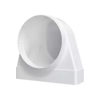 Переходник вентиляционный для плоских воздуховодов Fonet D125 мм 60x204 мм 90 градусов пластик