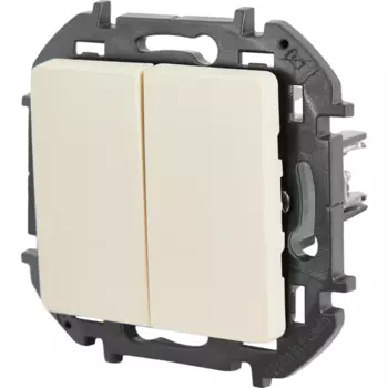 Переключатель двухклавишный - Lexman Lilian - 10A 250В безвинтовые зажимы - слоновая кость