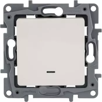 Переключатель одноклавишный с подсветкой/индикацией - Legrand Etika - 10А 250В безвинтовые зажимы - слоновая кость