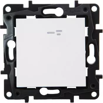 Переключатель одноклавишный с подсветкой/индикацией - Legrand Structura - 10А 250В безвинтовые зажимы - белый