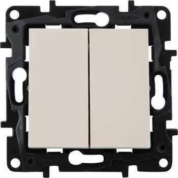 Переключатель двухклавишный - Legrand Structura - 10A 250В безвинтовые зажимы - слоновая кость