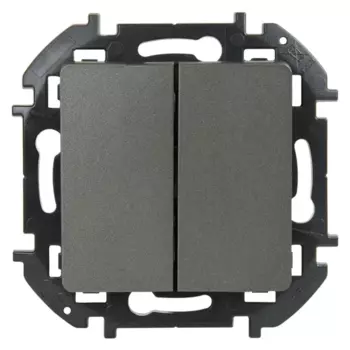 Переключатель двухклавишный - Lexman Lilian - 10A 250В безвинтовые зажимы - титан