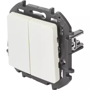 Переключатель двухклавишный - Lexman Lilian - 10A 250В безвинтовые зажимы - жемчуг