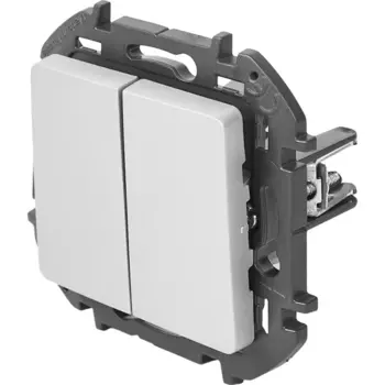 Переключатель двухклавишный - Lexman Lilian - 10A 250В безвинтовые зажимы - алюминий