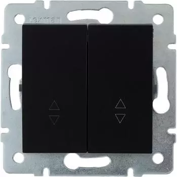 Переключатель встраиваемый Lexman Виктория 2 клавиши, цвет черный бархат матовый