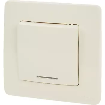 Переключатель встраиваемый Systeme Electric Blanca 1 клавиша с подсветкой цвет бежевый
