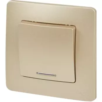 Переключатель встраиваемый Systeme Electric Blanca 1 клавиша с подсветкой цвет титановый