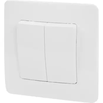 Переключатель встраиваемый Systeme Electric Blanca 2 клавиши цвет белый