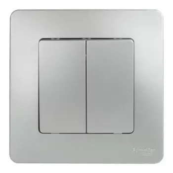 Переключатель встраиваемый Systeme Electric Blanca 2 клавиши цвет алюминий