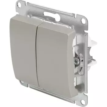 Переключатель встраиваемый Systeme Electric Glossa 2 клавиши цвет платиновый