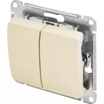Переключатель встраиваемый Systeme Electric Glossa 2 клавиши цвет бежевый