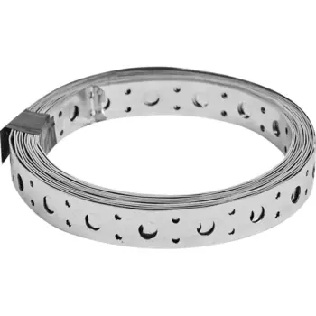 Перфорированная лента прямая LP 20x0.8 5 м оцинкованная сталь цвет серебро