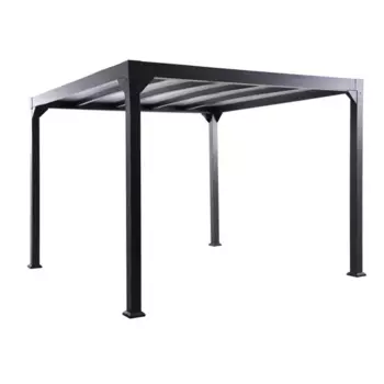 Пергола с поликарбонатной крышей Naterial Borea 3x3 м алюминий серая без штор