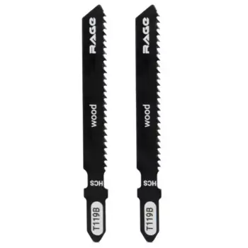 Пилка для электролобзика по дереву Rage T119B чистый рез, 2 шт.