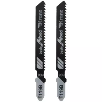 Пилка для лобзика по дереву Kranz KR-92-0310 чистый рез, 2 шт.