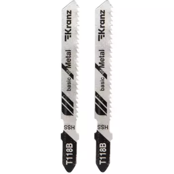 Пилка для лобзика по металлу Kranz T118B быстрый рез, 2 шт.