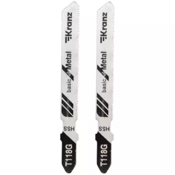 Пилка для лобзика по металлу Kranz T118G быстрый рез, 2 шт.