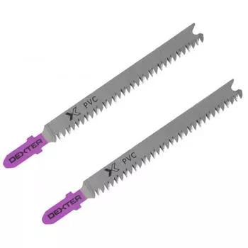 Пилка для электролобзика по пластмассе Dexter T102H быстрый рез 76 мм, 2 шт.