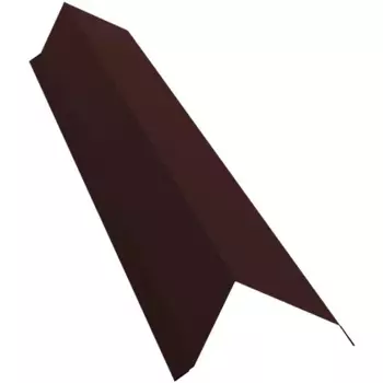 Планка ветровая для металлочерепицы 80x100 мм 2 м 0.4 мм RAL 8017 коричневый