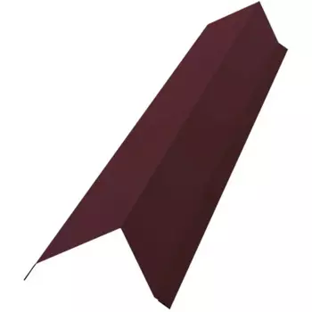 Планка ветровая для металлочерепицы 80x100 мм 2 м 0.4 мм цвет RAL 3005 красный