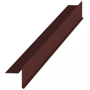 Планка ветровая для гибкой кровли 60x90 мм 2 м 0.4 мм RAL 8017 коричневый