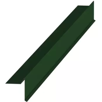 Планка ветровая для гибкой кровли 60x90 мм 2 м 0.4 мм RAL 6005 зелёный