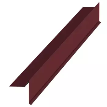 Планка ветровая для гибкой кровли 60x90 мм 2 м 0.4 мм RAL 3005 красный