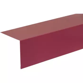 Планка ветровая для гибкой черепицы 100x100 мм 2 м 0.4 мм RAL 3005 красный