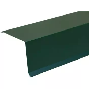 Планка ветровая для металлочерепицы 112x135 мм 2 м 0.4 мм RAL 6005 зелёный
