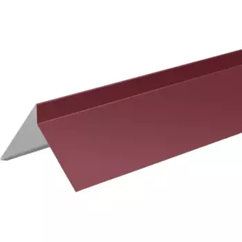 Планка ветровая для гибкой кровли 70x100 мм 2 м 0.4 мм цвет RAL 3005 красный