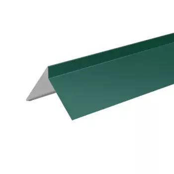 Планка ветровая для гибкой кровли 130x100 мм 2 м 0.4 мм RAL 6005 зеленый