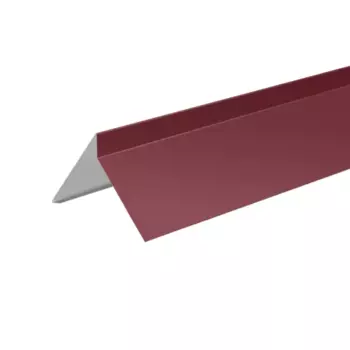 Планка ветровая для гибкой кровли 130x100 мм 2 м 0.4 мм RAL 3005 красный