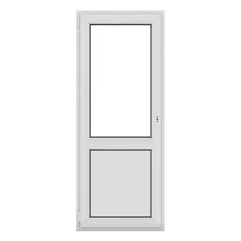 Пластиковая балконная дверь ПВХ Rehau 2130x700 мм (ВxШ) левая двуxкамерный стеклопакет цвет белый (с двух сторон)