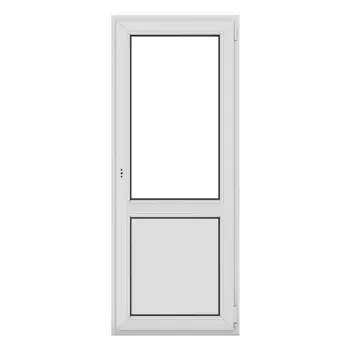 Пластиковая балконная дверь ПВХ Rehau 2130x700 мм (ВxШ) правая двуxкамерный стеклопакет цвет белый (с двух сторон)