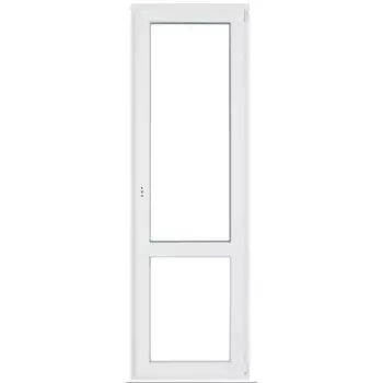 Пластиковая балконная дверь ПВХ Rehau одностворчатая 212.5/210x70 мм (ВхШ) двухкамерный белый (с двух сторон)