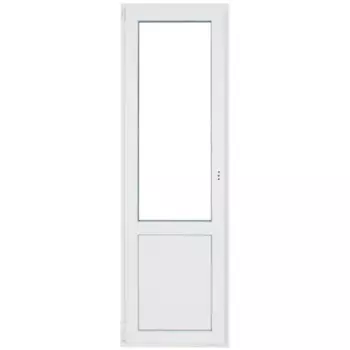 Пластиковое балконная дверь ПВХ Deceuninck одностворчатое 2180x670 мм (ВхШ) однокамерный стеклопакет левая белый