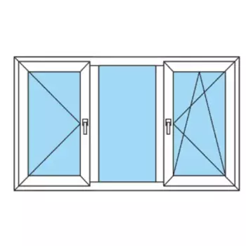 Пластиковое окно ПВХ Deceuninck двухстворчатое 1200x1600 мм (ВхШ) двухкамерный стеклопакет белый (с двух сторон)