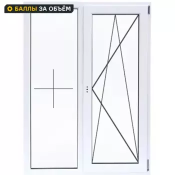 Пластиковое окно ПВХ Deceuninck двустворчатое 1400x1400 мм (ВхШ) двухкамерный стеклопакет белый (с двух сторон)