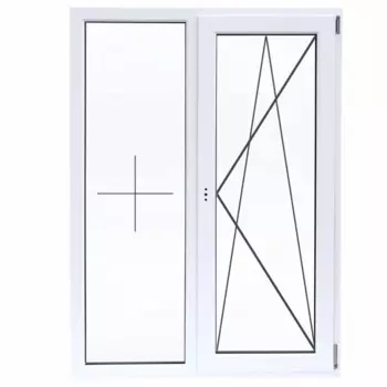 Пластиковое окно ПВХ Deceuninck двустворчатое 1440x1160 мм (ВхШ) однокамерный стеклопакет белый (с двух сторон)