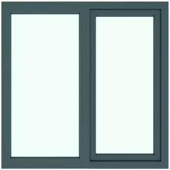 Пластиковое окно ПВХ Deceuninck одностворчатое 1170x1200 мм (ВхШ) трехкамерный стеклопакет цвет белый/серый антрацит