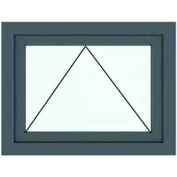 Пластиковое окно ПВХ Deceuninck одностворчатое 470x700 мм (ВxШ) треxкамерный стеклопакет цвет белый/серый антрацит