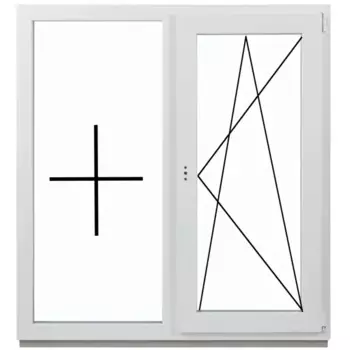 Пластиковое окно ПВХ Рехау 60 одностворчатое 116/113.5x100 мм (ВхШ) двухкамерный белый (с двух сторон)