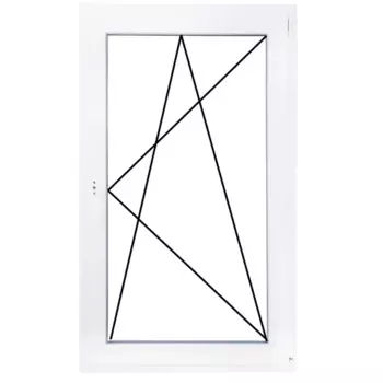 Пластиковое окно ПВХ Rehau 60 одностворчатое 144/141.5x87 мм (ВхШ) двухкамерный белый (с двух сторон)