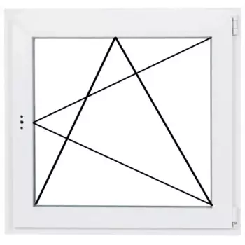 Пластиковое окно ПВХ Рехау 60 одностворчатое 90/87.5x90 мм (ВхШ) двухкамерный белый (с двух сторон)