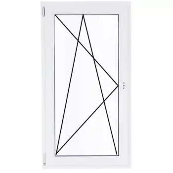 Пластиковое окно ПВХ Рехау 60 одностворчатое 90/87.5x60 мм (ВхШ) поворотно-откидное двухкамерный белый (с двух сторон)