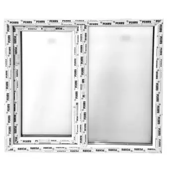 Пластиковое окно ПВХ Рехау Blitz 60 двухстворчатое 117x100 см (ВхШ) однокамерный стеклопакет белый (с двух сторон)