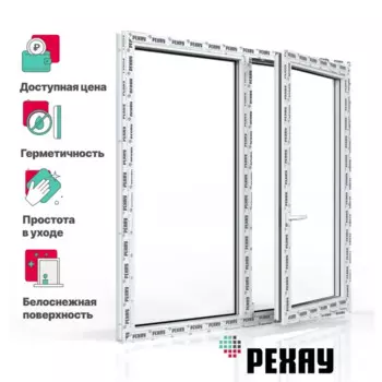 Пластиковое окно ПВХ Рехау Blitz 60 одностворчатое 117x120 см (ВхШ) однокамерный стеклопакет белый (с одной стороны)